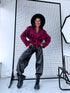 "BURGUNDY SPRITZ" - suede-like jacket
